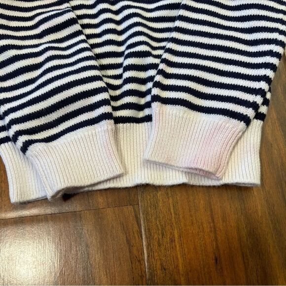 Janie & Jack white/navy stripe embroidered cherries sweater - Picture 4 of 6